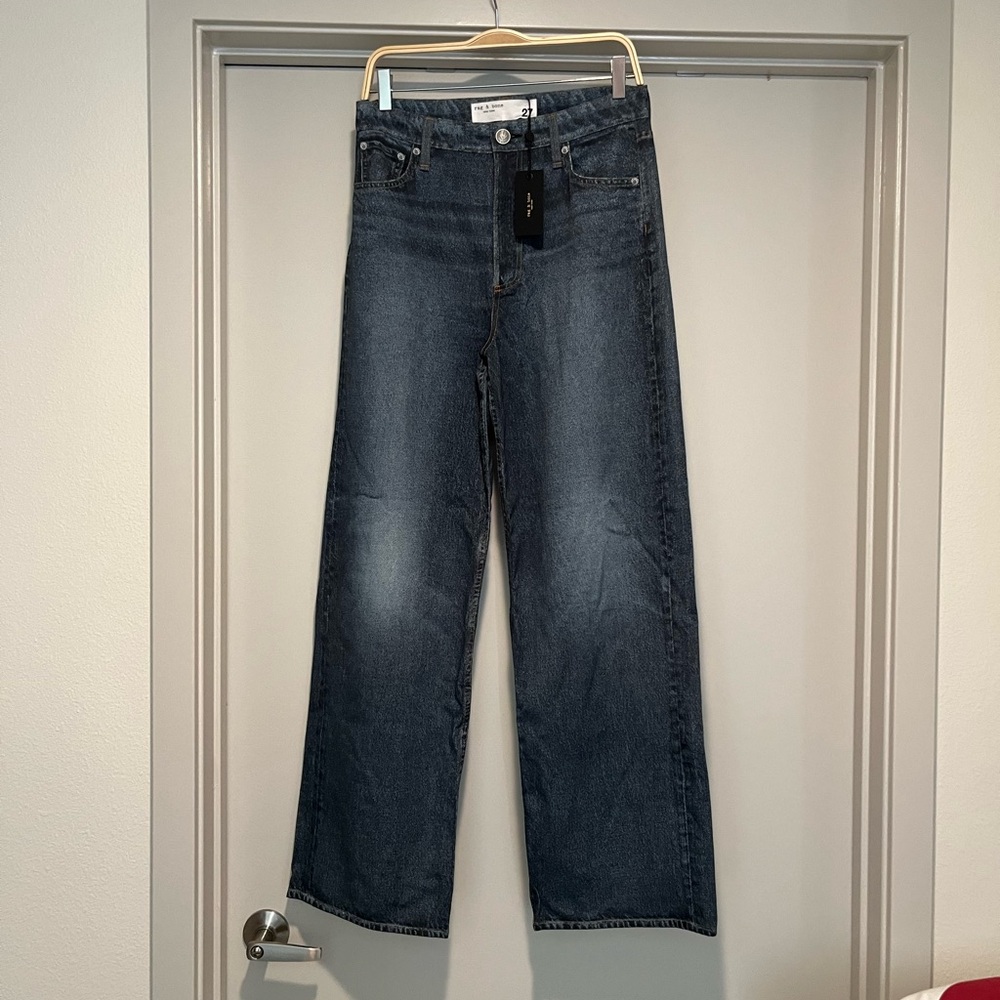Rag & Bone Stretch Miramar Wide Leg Pants Mel Digital Jeans Size 27 NEW